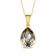 925 Sterling Silver Pendant “Crystal Drop (Black Diamond)” created with Crystals by Preciosa®