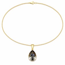 Серебряный кулон 925 пробы «Кристальная Капля (Black Diamond)» с кристаллами Preciosa®