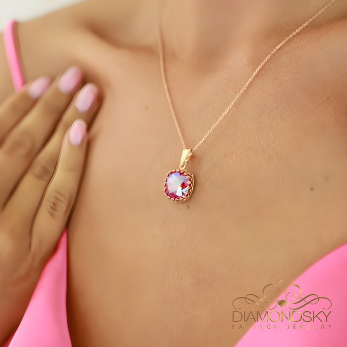 Komplekts sievietēm „Vintage V (Light Siam Shimmer)“ ar Swarovski® kristāliem