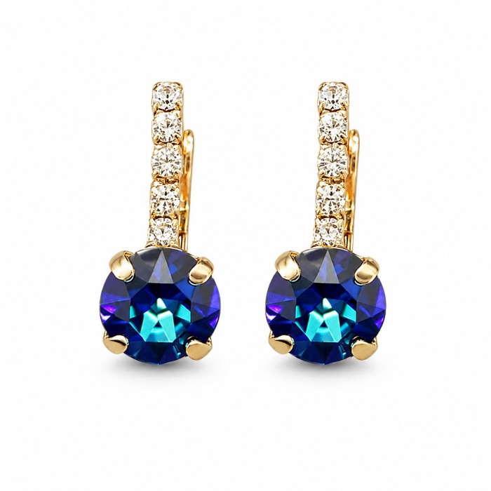 Auskari „Krāšņums IV (Bermuda Blue)“ ar Swarovski® kristāliem