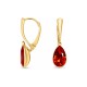 925 Sterling Silver Jewelry Set “Crystal Drop (Light Siam)” with Crystals by Preciosa™