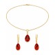 925 Sterling Silver Jewelry Set “Crystal Drop (Light Siam)” with Crystals by Preciosa™