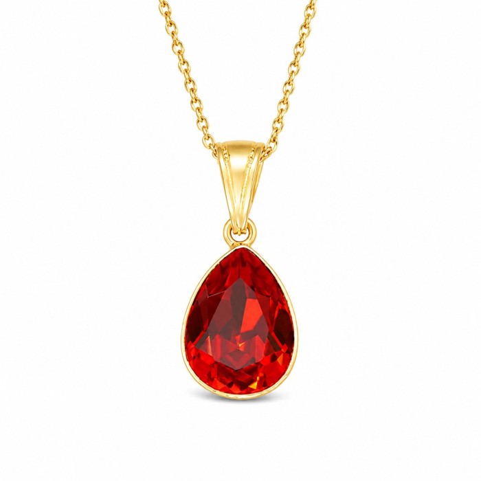 Sudraba kulons „Crystal Drop (Light Siam)“ ar Preciosa® kristāliem