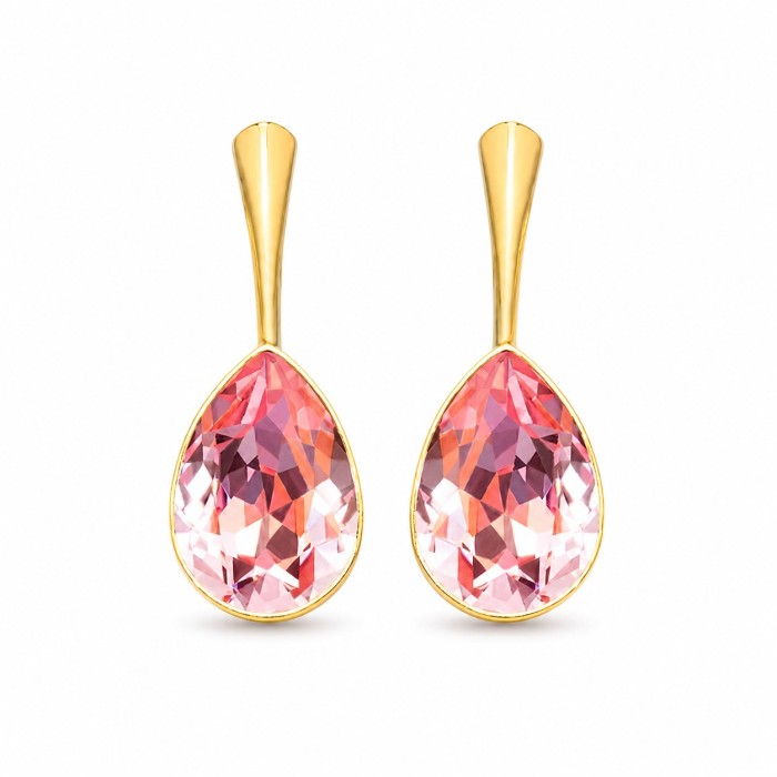 Sudraba auskari „Kristāla Lāse (Light Rose)“ ar Preciosa® kristāliem
