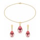 Sudraba komplekts „Kristāla Lāse (Light Rose)“ ar Preciosa® kristāliem