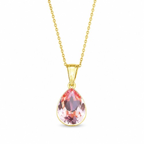 Sudraba kulons „Crystal Drop (Light Rose)“