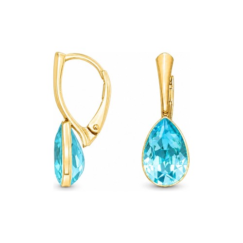Sudraba auskari „Kristāla Lāse (Aqua Bohemica)“