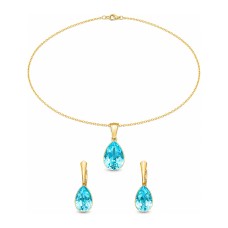 Sudraba komplekts „Kristāla Lāse (Aqua Bohemica)“ ar Preciosa™ kristāliem