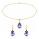 Sudraba komplekts „Kristāla Lāse (Tanzanite)“ ar Preciosa® kristāliem