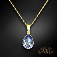 Sudraba kulons "Kristāla Lāse (Tanzanite)" ar Preciosa™ kristāliem