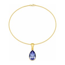 Серебряный кулон «Кристальная Капля (Tanzanite)» с кристаллами Preciosa™