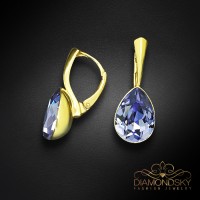 Sudraba auskari "Kristāla Lāse (Tanzanite)" ar Preciosa™ kristāliem