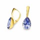Sudraba auskari „Kristāla Lāse (Tanzanite)“ ar Preciosa® kristāliem