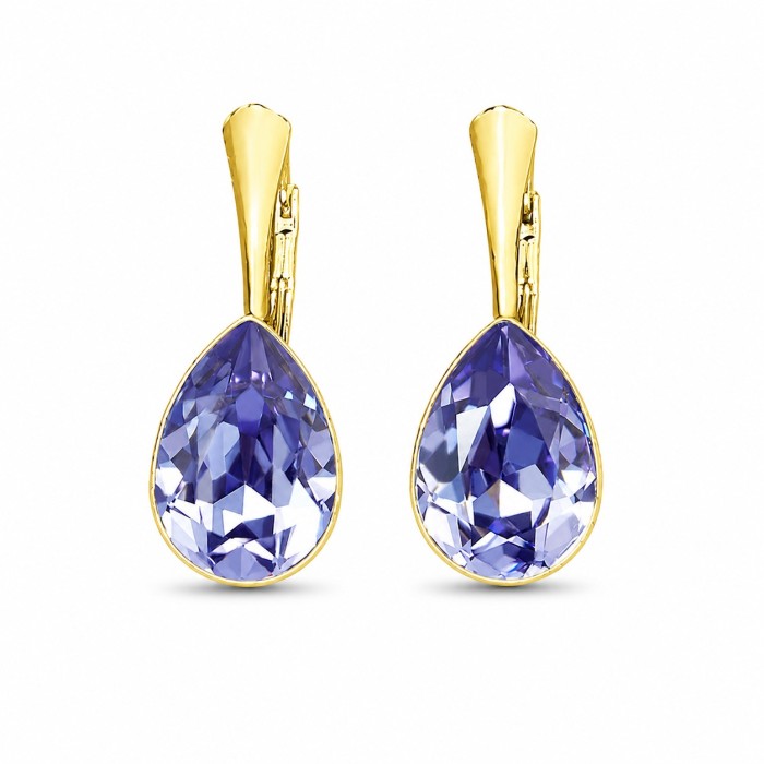 Sudraba auskari „Kristāla Lāse (Tanzanite)“ ar Preciosa® kristāliem