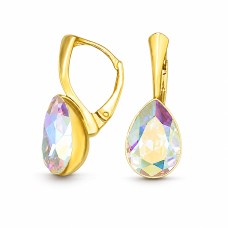 Sudraba auskari „Kristāla Lāse (Aurora Borealis)“ ar Preciosa™ kristāliem