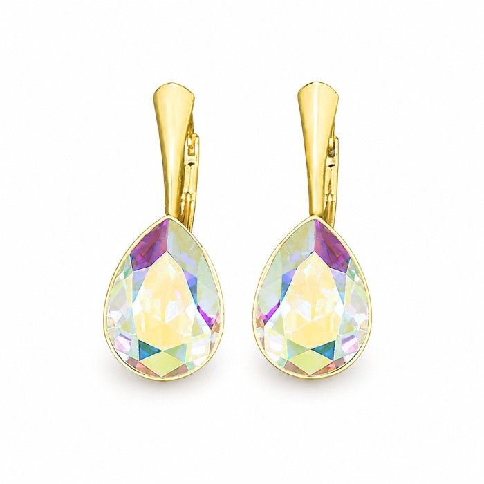 Sudraba auskari „Kristāla Lāse (Aurora Borealis)“ ar Preciosa® kristāliem