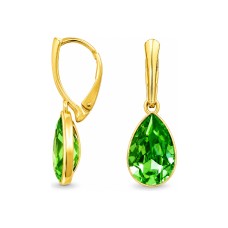 Sudraba auskari „Kristāla Lāse (Peridot)“ ar Preciosa™ kristāliem