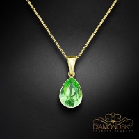 Sudraba kulons "Kristāla Lāse (Peridot)" ar Preciosa™ kristāliem