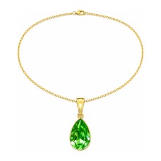 Серебряный кулон «Кристальная Капля (Peridot)» с кристаллами Preciosa™