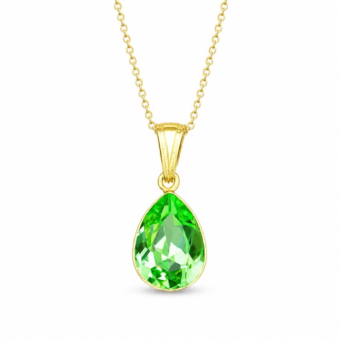 Sudraba kulons „Kristāla Lāse (Peridot)“ ar Preciosa® kristāliem