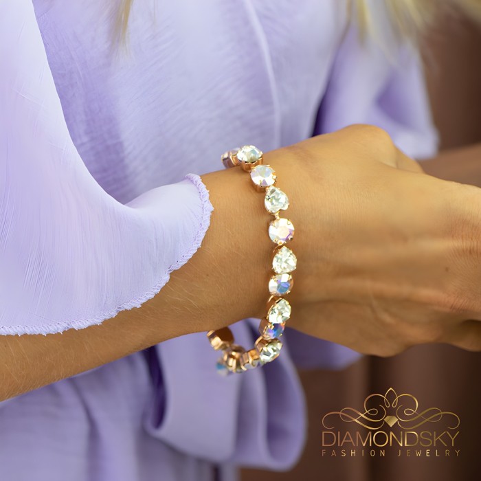 Aproce „Tev II“ (Aurora Borealis) ar Swarovski® kristāliem