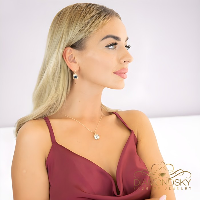 Komplekts sievietēm „Vintage V (Light Chrome)“ ar Swarovski® kristāliem