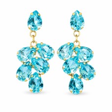 Auskari „Amber II (Aqua Bohemica)“ ar Preciosa® kristāliem