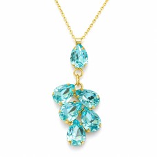 Кулон «Эмбер II (Aqua Bohemica)» с кристаллами Preciosa®