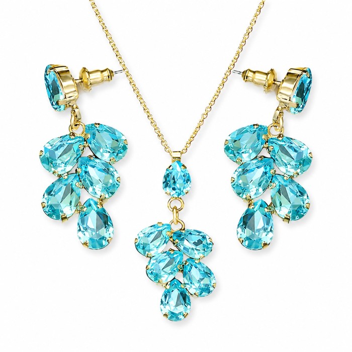 Komplekts sievietēm „Amber II (Aqua Bohemica)“ ar Preciosa® kristāliem