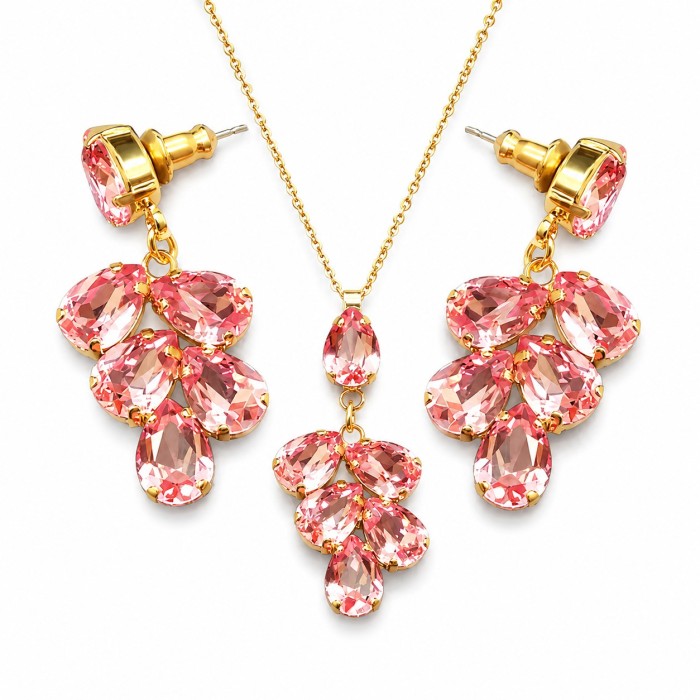 Komplekts sievietēm „Amber II (Light Rose)“ ar Preciosa® kristāliem