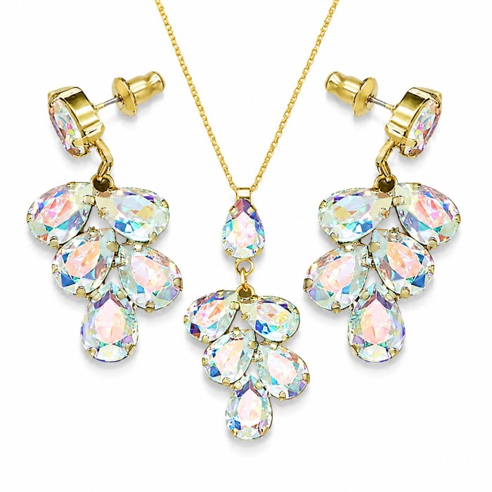 Komplekts sievietēm „Amber II (Aurora Borealis)“ ar Preciosa® kristāliem