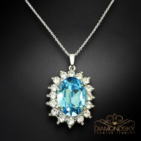 Kulons "Ferro (Aquamarine)" ar Swarovski™ kristāliem