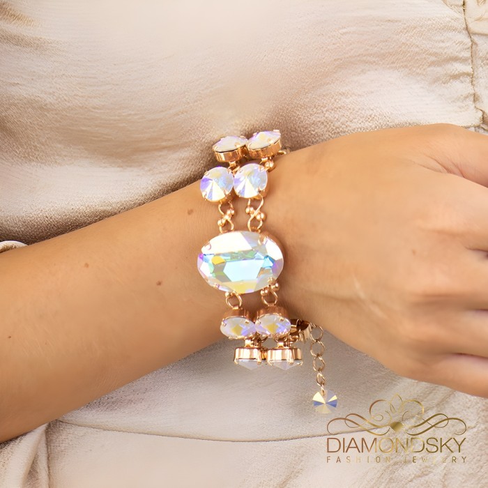 Aproce „Akrus (Aurora Borealis)“ ar Swarovski® kristāliem