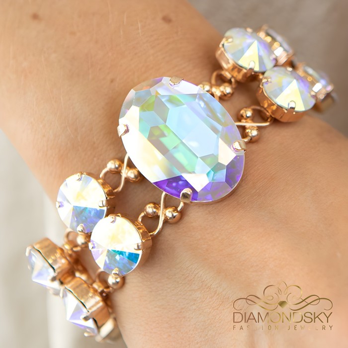 Aproce „Akrus (Aurora Borealis)“ ar Swarovski® kristāliem