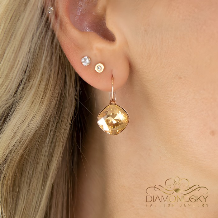Komplekts sievietēm „Žilbinošais Mirdzums V (Golden Shadow)“ ar Swarovski® kristāliem
