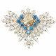 Broša „Varavīksnes Zieds (Golden Shadow / Light Sapphire Shimmer / Crystal)“ ar Swarovski® kristāliem