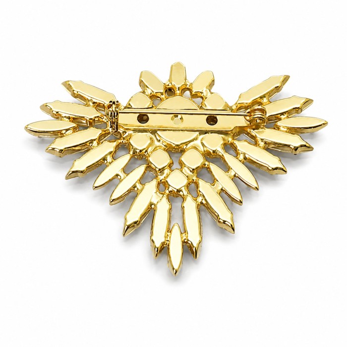 Broša „Varavīksnes Zieds (Golden Shadow / Light Sapphire Shimmer / Crystal)“ ar Swarovski® kristāliem
