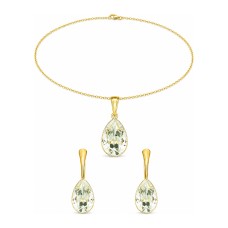 Sidabrinis papuošalų rinkinys moterims DiamondSky „Crystal Drop“ su Preciosa® kristalais