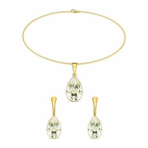 Sidabrinis papuošalų rinkinys moterims DiamondSky „Crystal Drop“