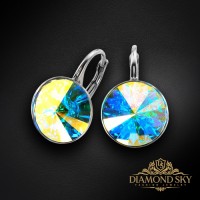 Sudraba auskari "Klaris IV (Aurora Borealis)" ar Swarovski™ kristāliem