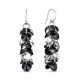 Sudraba auskari „Flamenco (Silver Night / Jet)“ ar Swarovski® kristāliem