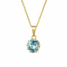 Кулон «Сияющий Аквамарин» с кристаллами Swarovski™