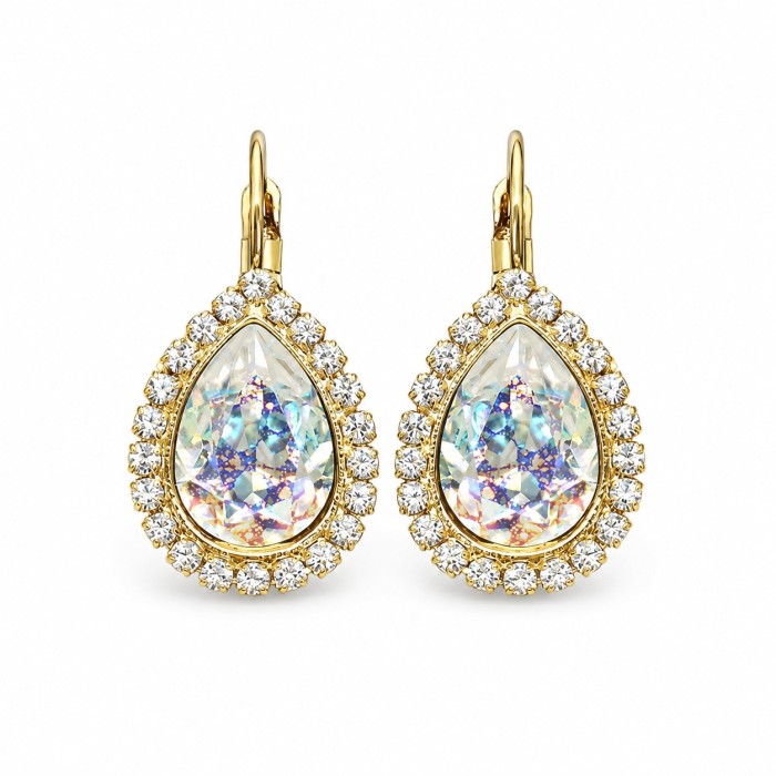 Auskari „Debesu Piliens (White Patina)” ar Swarovski® kristāliem