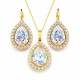 Komplekts „Debesu Piliens (White Patina)“ ar Swarovski® kristāliem