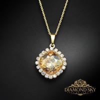 Kulons "Apžilbinošs Spīdums III (Golden Shadow)" ar Swarovski™ kristāliem