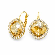 Auskari „Žilbinošais Mirdzums III (Golden Shadow)“ ar Swarovski® kristāliem