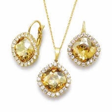 Komplekts sievietēm „Žilbinošais Mirdzums III (Golden Shadow)“ ar Swarovski® kristāliem