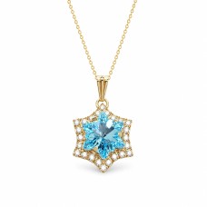 Кулон «Снежинка (Aquamarine)» с кристаллами Swarovski™