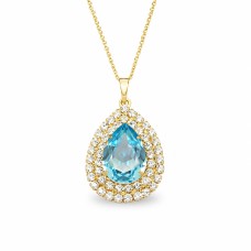 Кулон «Жасмин (Aquamarine)» с кристаллами Swarovski®