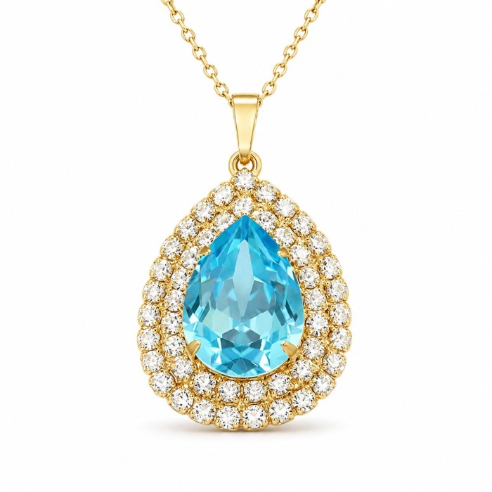 Kulons „Jasmine (Aquamarine)“ ar Swarovski® kristāliem